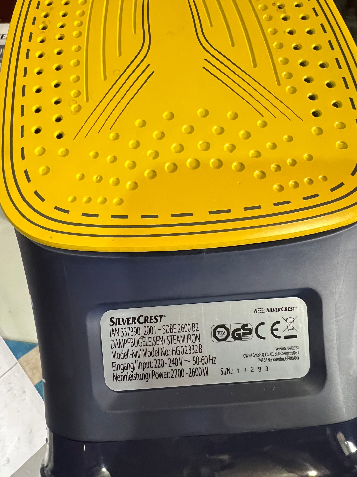 Lott Imported Original Silver Crest Steam Iron . High Quality 2200 watt