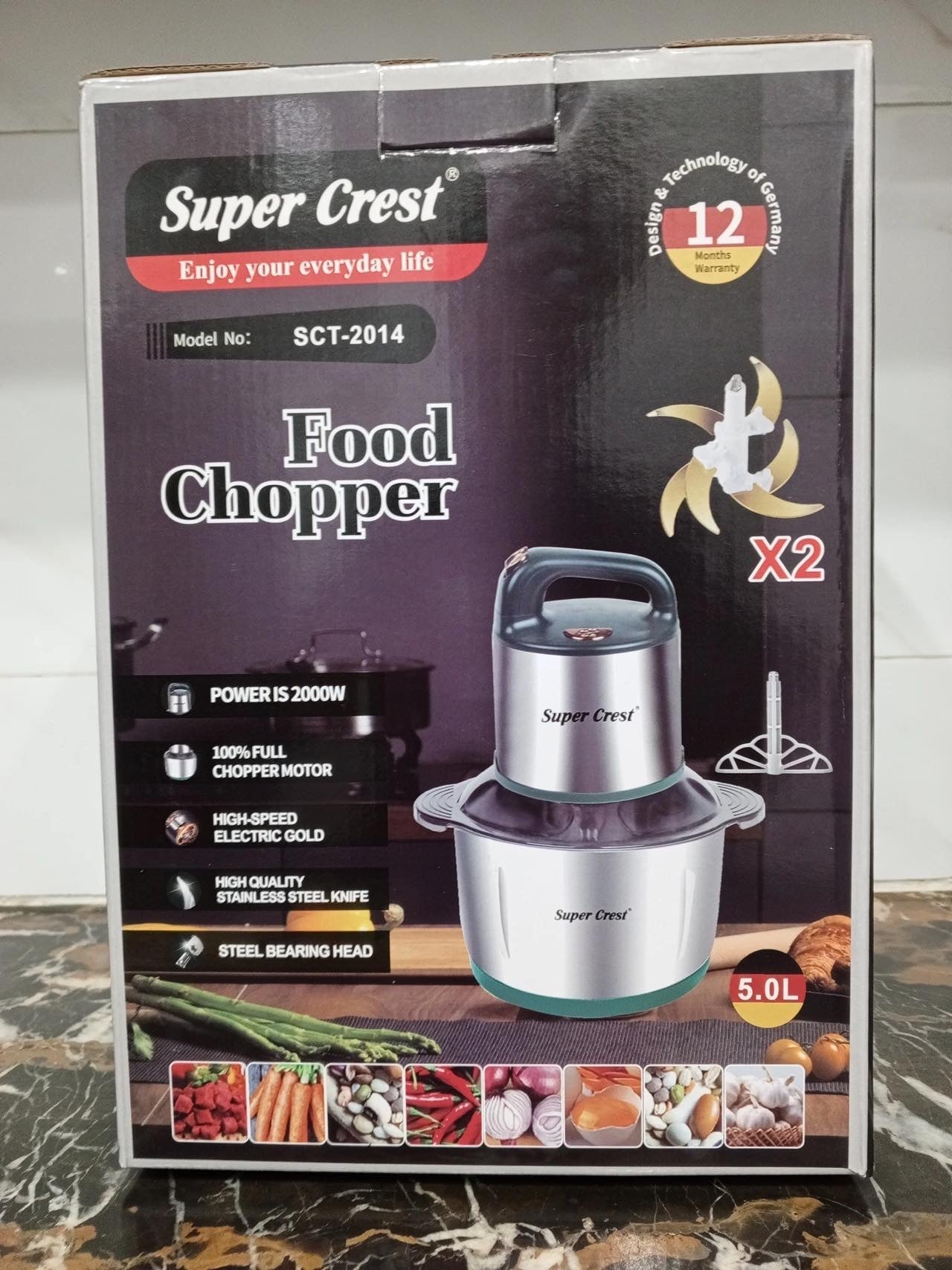 German Lott imported SUPER CREST 5 Liter High Quality meat Food chopper . 6 Blade