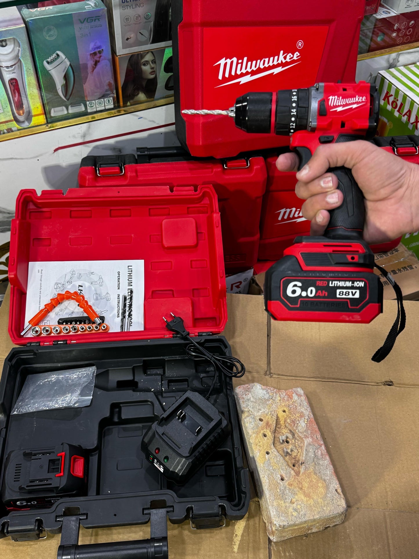 Lott imported Milwaukee Drill machine tools. 88V  Double Battry High Quality