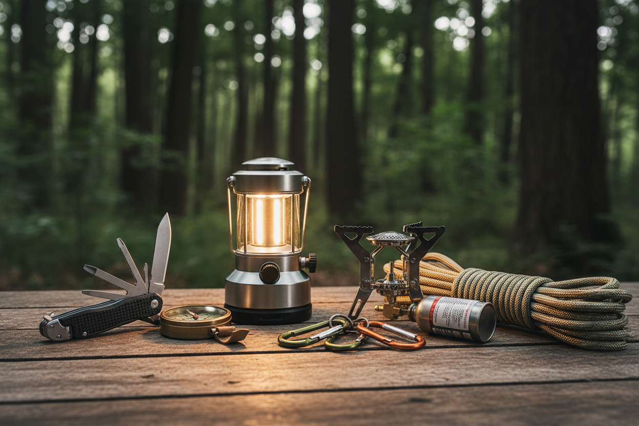 camping and tools