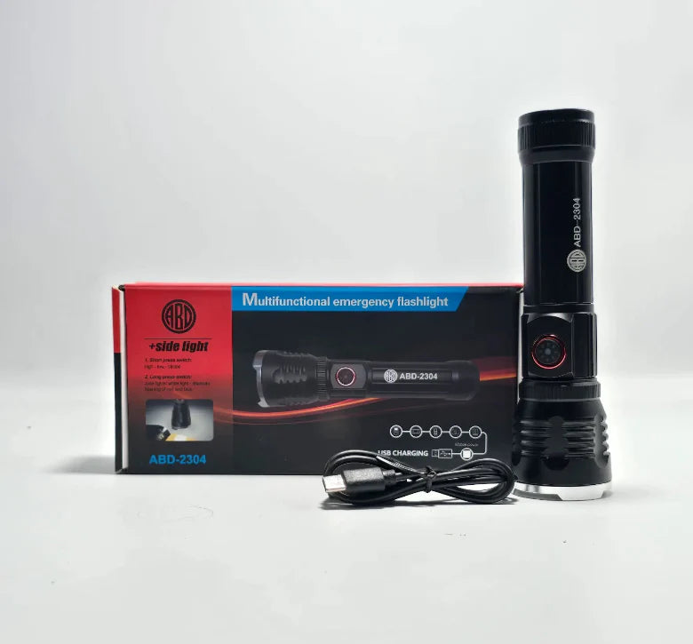 ABD Multifunctional Flash Light | ABD 2304  Flash Light With Usb Charging