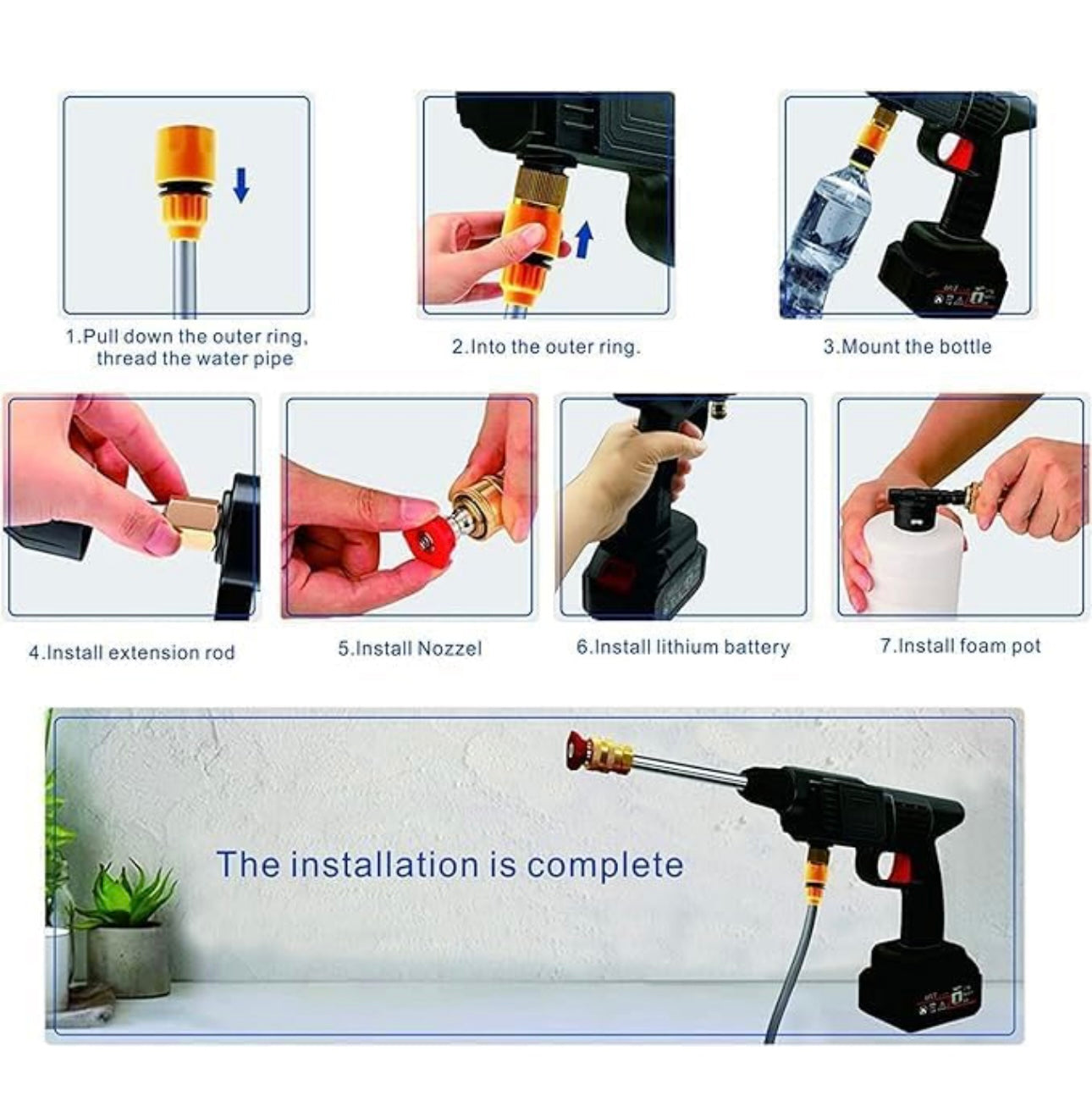 Lott imported Rechargeable Car washer Solar washer . Garding 48 v 2 lethium Battry .