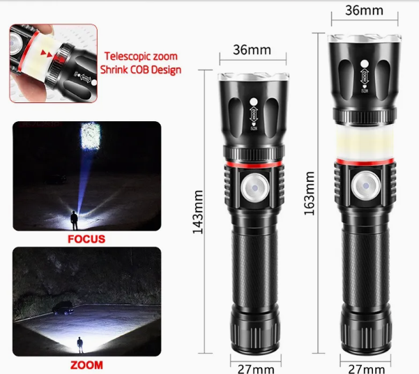 ABD Multifunctional Flash Light | ABD 2304  Flash Light With Usb Charging