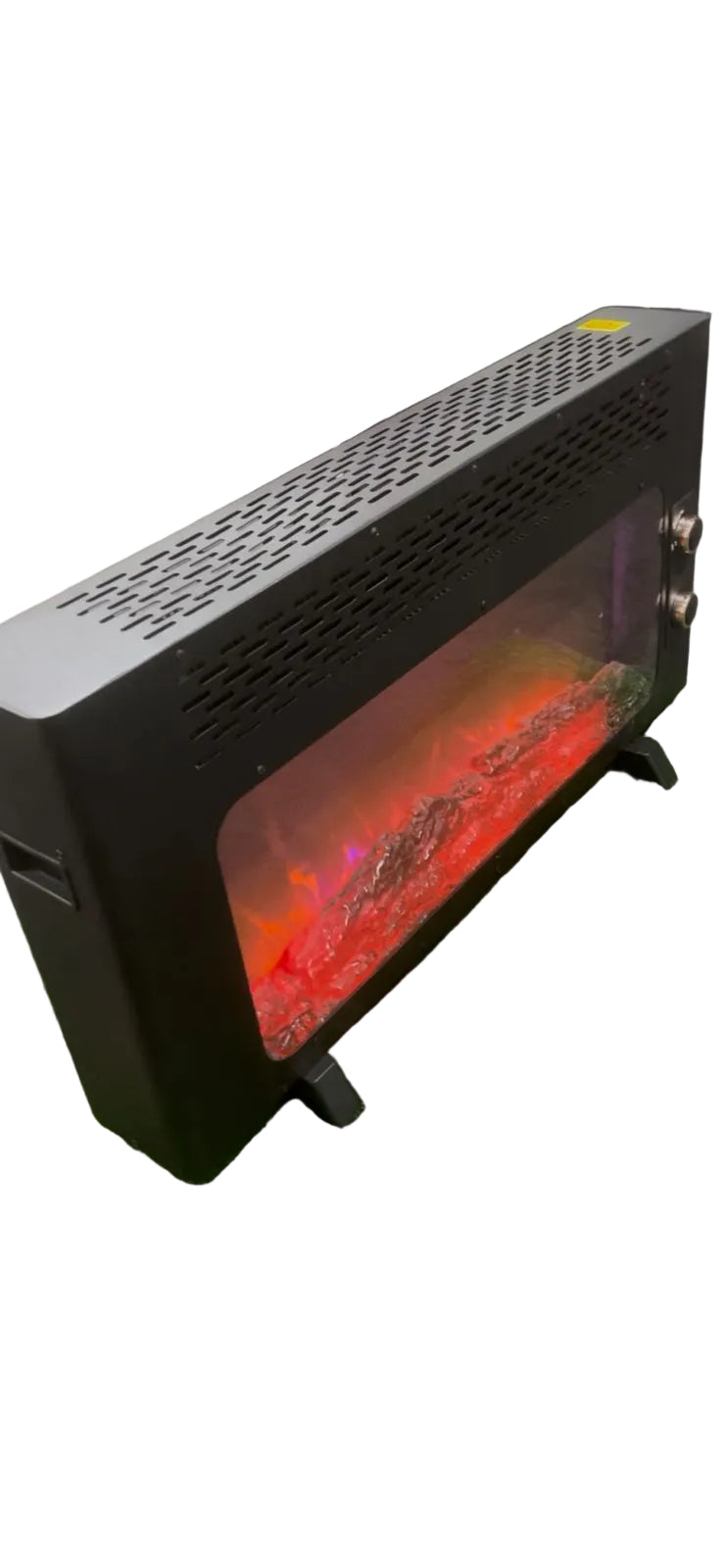 Modern Classical 2000W Outdoor Electric Fireplace Heater Realistic Flame Effects Metal Material Carbon Fiber Heating Element